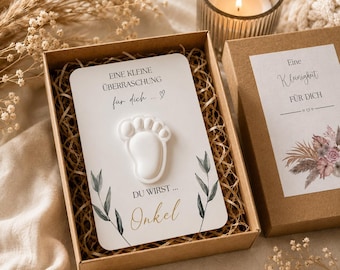 Zwangerschapsaankondiging | Je wordt oma, opa, tante of oom | Gepersonaliseerde verrassingskaart met 3D babyvoetje | Babyaankondiging