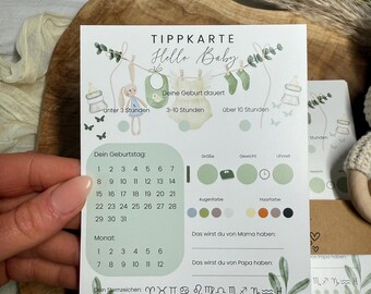 Babytipkaartenset voor babyshowerherinneringen - Groen