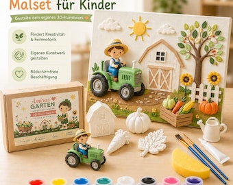 Bauernhof-Malset für Kinder mit Leinwand – Kreatives Bastelset zum Bemalen & Gestalten