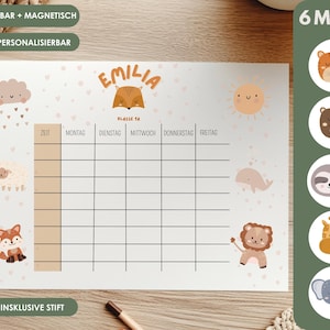 emploi du temps magnétique personnalisé avec stylo, cadeau pour inscription à l'école, cadeau pour écoliers, rentrée scolaire, rentrée scolaire