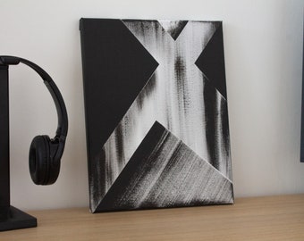 Monochrome Abstrakte Geometrie: DIN A4 Leinwand