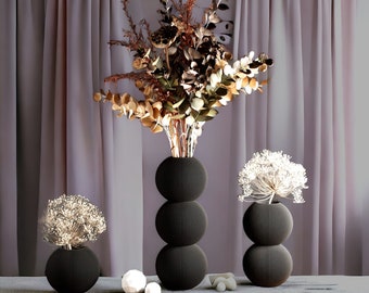 Unique Matte Black "BUBBLE" Vase, Waterproof 3D Design, Fun Decor & Gifts