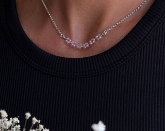 Parure de bijoux en argent « Fleurs » avec zircons, cadeau pour elle, bijoux faits main, bijoux délicats, bague minimaliste, parure de bijoux de mariée