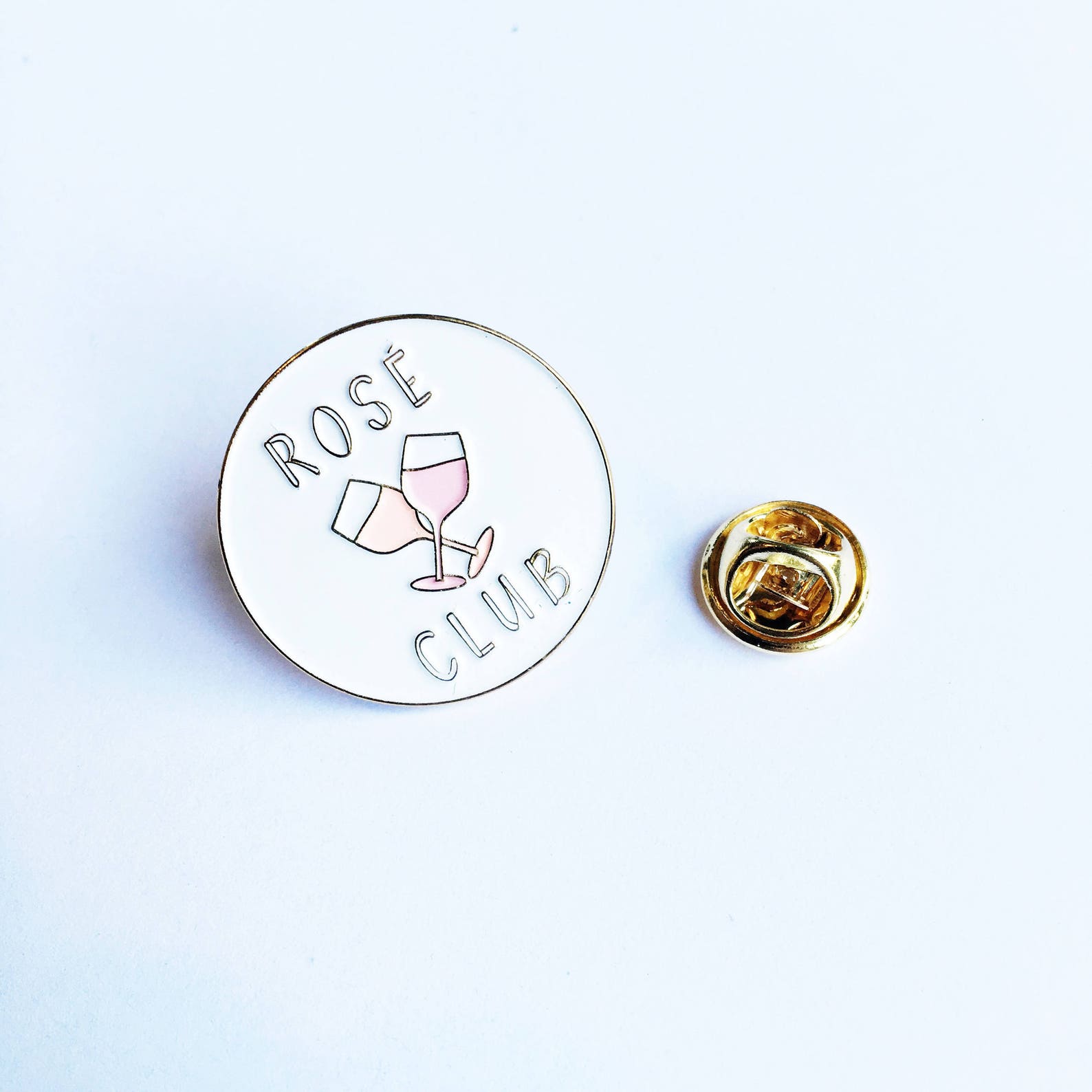 Rosé Wine Club Official Member Enamel Lapel Pin Rose Pink Etsy