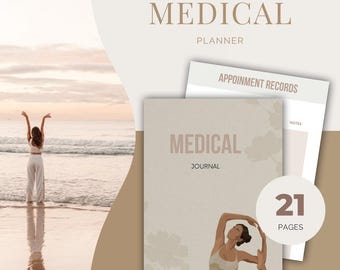 Medical Planner, Health Organizer, Doctor Appointment Tracker, Medication Log, Wellness Planner, Printable Medical Journal, Digital Health