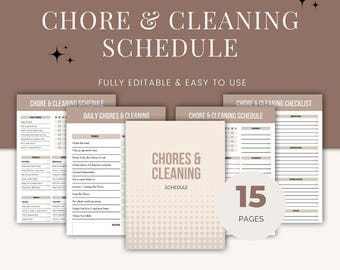 Cleaning Schedule Planner, Chore Chart, House Cleaning Planner, Weekly Cleaning Schedule Printable Home Organizer Digital Cleaning Checklist