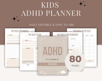 ADHD-planner voor kinderen, dagelijkse routineplanner voor kinderen, gedragstracker, huiswerkorganisator, afdrukbaar ADHD-dagboek, kinderplanner, tool voor ouderschap