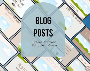 71 Canva Blog Post Templates, Blogging Content Templates, SEO Blog Writing, Social Media Blog Graphics Editable Canva Templates Blog Planner