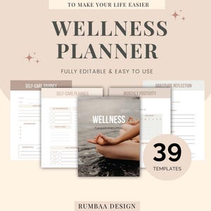 Wellness Planner | Daily Health Tracker | Self-Care Planner | Fitness and Nutrition Planner | Mental Wellness Journal | Health Goals