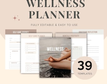 Wellness Planer, Self Care Journal, täglicher Wellness Tracker Mental Gesundheit Planer Achtsamkeit Journal Habit Tracker Digitaler Wellness Planer