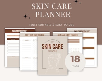 Skin Care Planner, Skincare Routine Tracker, Beauty Planner, Daily Skin Care Journal, Self Care Planner, Facial Routine, Skincare Template
