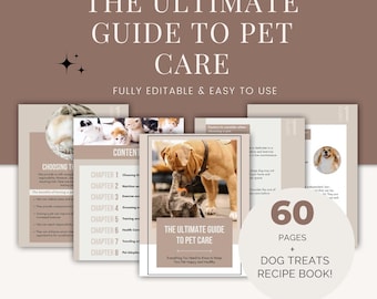 Digital Planner |  Pet Care Planner Template | Printable Pet Journal Ultimate Guide To Pet Care | Dog treats recipe book | Canva Plan Bundle