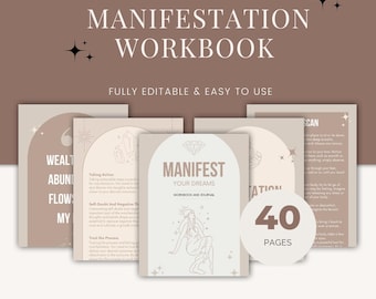 Manifestation Workbook, Law of Attraction Journal, Goal Setting Planner, Dream Life Workbook Vision Board Guide Self Growth Digital Workbook