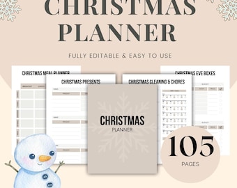 Planer świąteczny, Planer świąteczny, Drukowany organizer świąteczny, Lista prezentów, Śledzenie budżetu, Planer posiłków, Lista kontrolna na święta, Cyfrowy planer