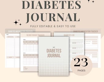 Diabetes Journal | Blood Sugar Log | Diabetes Planner | Glucose Tracker | Health Monitoring | Insulin Tracking | Diabetes Care | Wellness