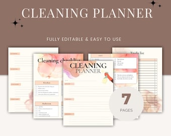 Cleaning Planner, House Cleaning Schedule, Weekly Chore Chart, Printable Cleaning Checklist Home Organization Planner Digital Cleaning Guide
