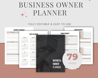 Business Owner Planner, Small Business Planner Organisator ondernemer Online Business Planner Productiviteitsplanner Sjabloon digitaal bedrijf