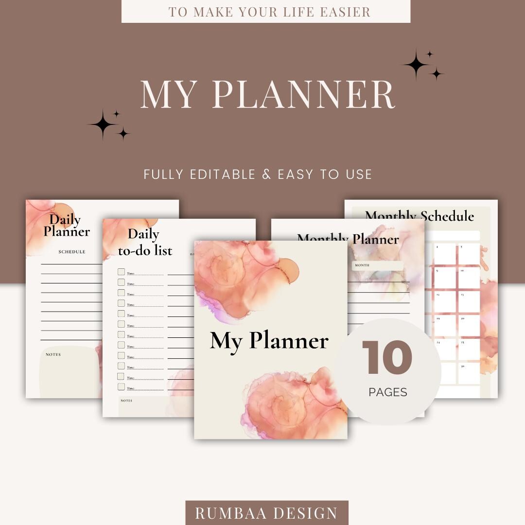 My Planner, Printable Planner, Daily Weekly Monthly Organizer ...