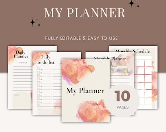 My Planner, Printable Planner, Daily Weekly Monthly Organizer, Productivity Planner, Digital Planner , Goal Setting, Time Management Journal
