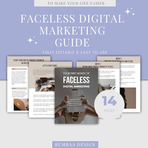 Faceless Digital Marketing Guide, Social Media Marketing Ebook, Online Business Growth, Content Strategy Guide, Marketing Ebook, Branding