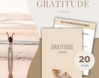 Diario de gratitud, Planificador diario de gratitud, Diario de atención plena, Diario de autocuidado, Cuaderno de ejercicios de pensamiento positivo (PDF)