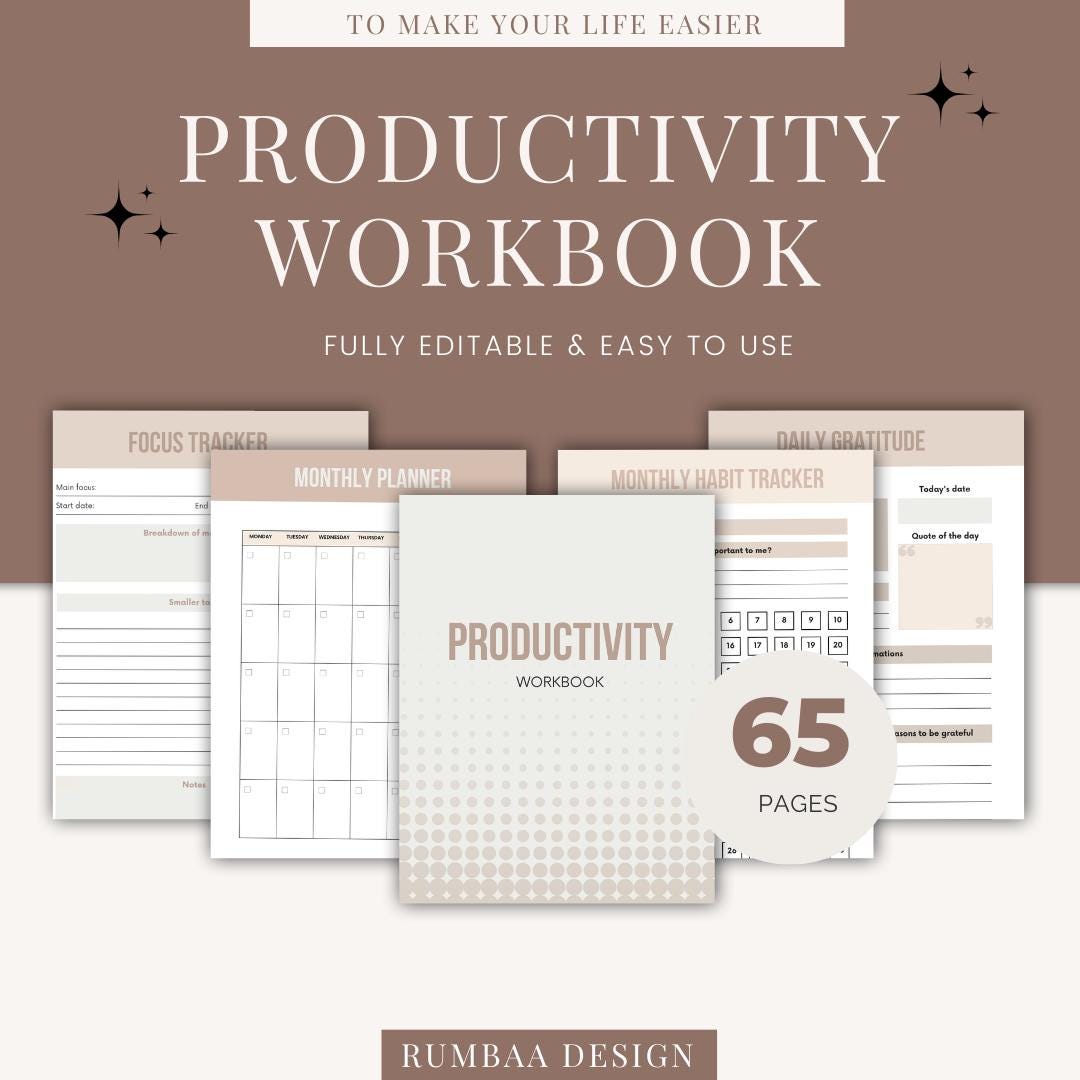 Productivity Planner Bundle | Productivity Workbook Bundle | Goal ...