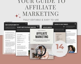 Guía para principiantes de marketing de afiliados, ebook sobre ingresos pasivos, estrategias de marketing digital para el crecimiento de negocios online, guía paso a paso para afiliados.