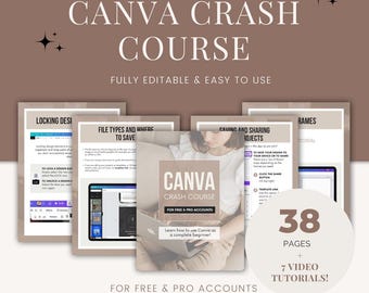 Canva Crash Course, Canva Tutorial Ebook, Learn Canva for Beginners, Graphic Design Guide, Social Media Templates, Digital Marketing Course