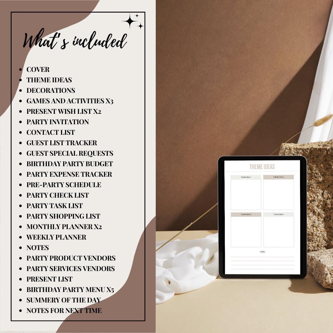Birthday Planner Printable | Event Organizer | Party Planner | Event ...
