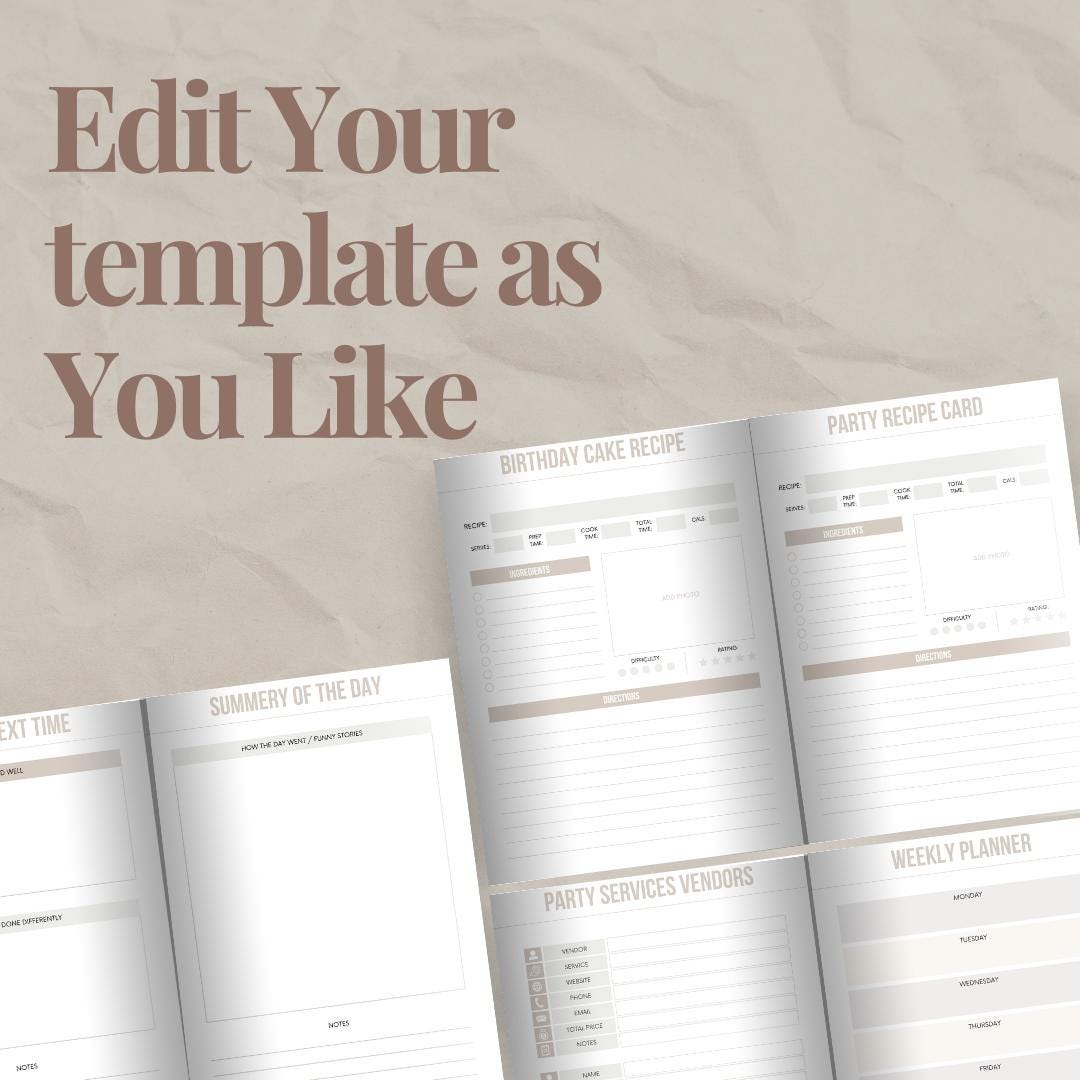 Birthday Planner Printable | Event Organizer | Party Planner | Event ...