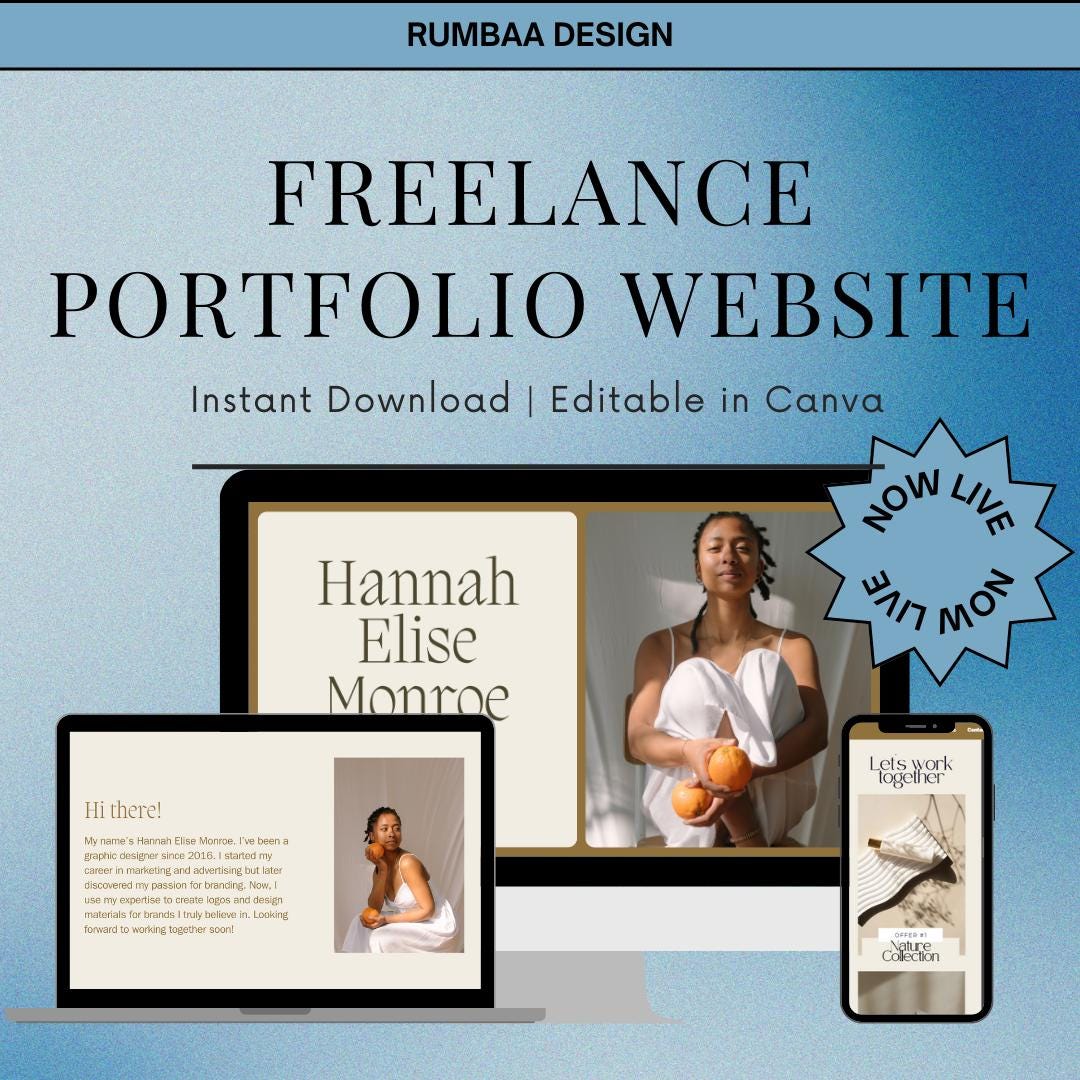 Freelance Portfolio Website Template | Canva Website for Creatives ...