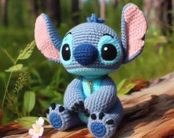 Adorable Stitch Crochet Pattern - DIY Kit - Easy To Follow - Little Amigurimi Crochet Pattern for Begginers - Digital Download - DIY Toys