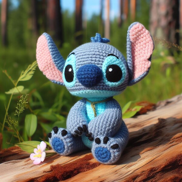 Adorable Stitch Crochet Pattern - DIY Kit - Easy To Follow - Little Amigurimi Crochet Pattern for Begginers - Digital Download - DIY Toys