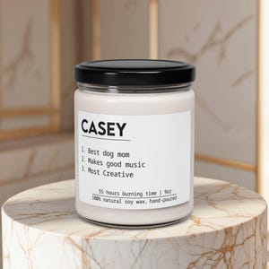 Personalized candle definition, custom funny birthday gift, best friend Christmas gift.