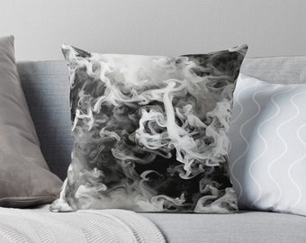 Black + White Smoke Background - Seamless Smokey Digital Paper PNG Texture - Digital Download Files