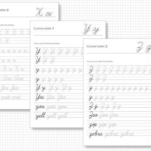 Axe Cursive Printable Cursive Worksheets–26 Pages | for Middle School Kids and up ...