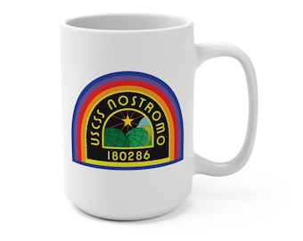 Nostromo Alien and Aliens Logos. Mug 15oz