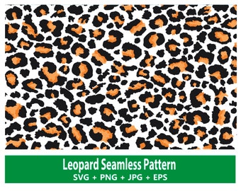 Seamless Leopard Print Pattern SVG + PNG Digital Download Files - Leopard Print Pattern Overlay Transparent