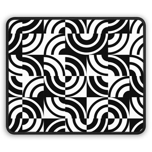 Gaming Mouse Pad. Black and white geometric gaming mouse pad with bold, symmetrical patterns, perfect for minimalist setups. image 2