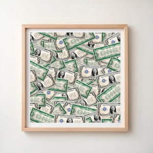1 Silver dollar Bills Seamless Money Background - One Dollar Bills Digital Paper Download Files