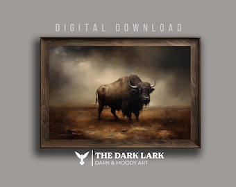 Dark and Moody Southwestern Wall Art Buffalo Texas Western Art Digital Download Desertcore Arizona Desert Home Décor Western Gothic Print