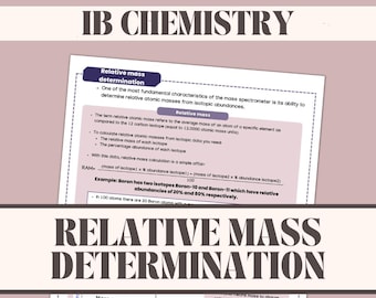 IB 化学ノート | 同位体データからの相対質量の決定