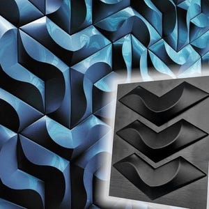 3D panel Mold for gypsum, plaster or concrete tile for decorative wall panels, 3D mold for plaster decorative wall panels &quot;Coral