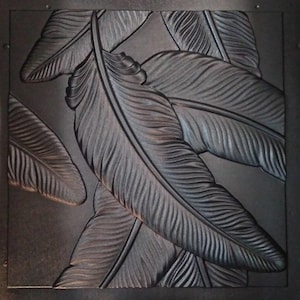 3D panel Mold for gypsum, plaster or concrete tile for decorative wall panels, 3D mold for plaster decorative wall panels &quot;Feather&quot;