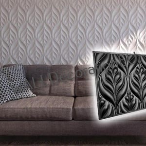 Set ANY Plastic molds for wall 3D panel for plaster (gypsum) or concrete - tile for decorative wall diy plaster panels &quot;Leaves&quot;