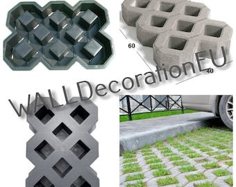 Eco parking - plastic mold for concrete paving slabs, Stone pattern,Concrete garden stepping stone, Path Yard, garden walkway, ekoparking