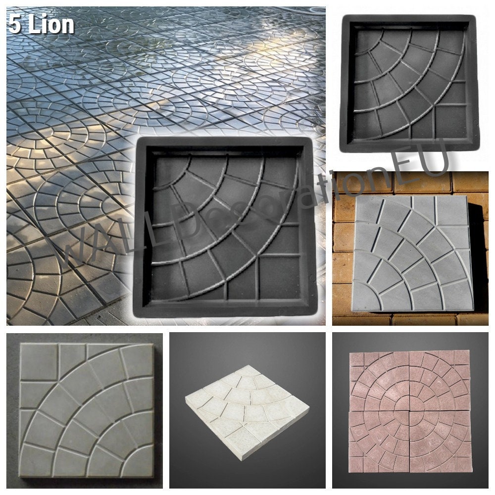 thumbnail image 2 of DIY Concrete Stone Molds – 9pc ABS Plastic Set For Wall Tiles & Plaster (W18) 2 of 4