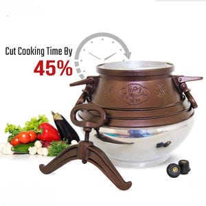 Tradition Afghan Cauldron - Pressure Cooker (campfire cauldron, campfire kazan for Outdoor or Home cooking) safe cooking pot