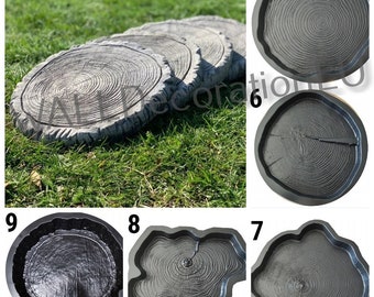Cut a tree  - plastic mold for concrete paving slabs, Stone pattern,Concrete garden stepping stone, Path Yard, garden walkway