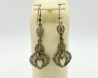 Vintage Sterling Silver Filigree Earrings